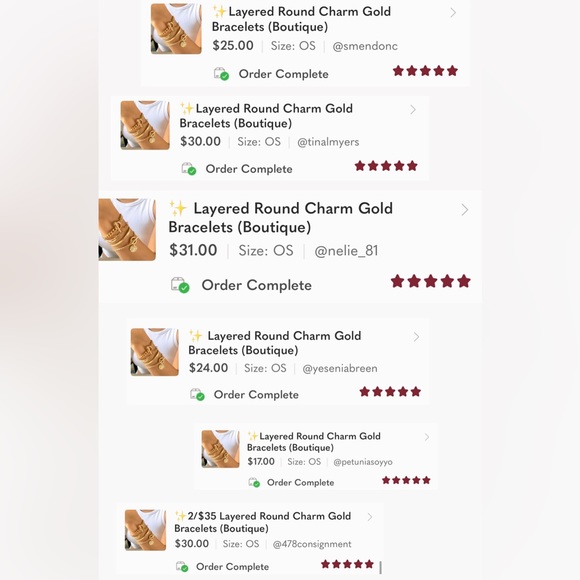 ✨ Layered Round Charm Gold Bracelets (Boutique) - Picture 5 of 6